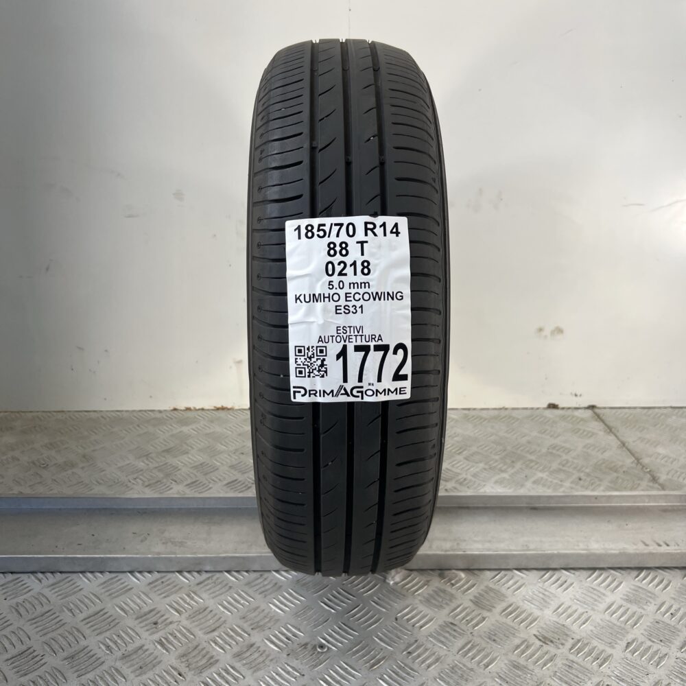 Pneumatico Usato 185 70 R14 88T Kumho Ecowing ES31 71% Estivo