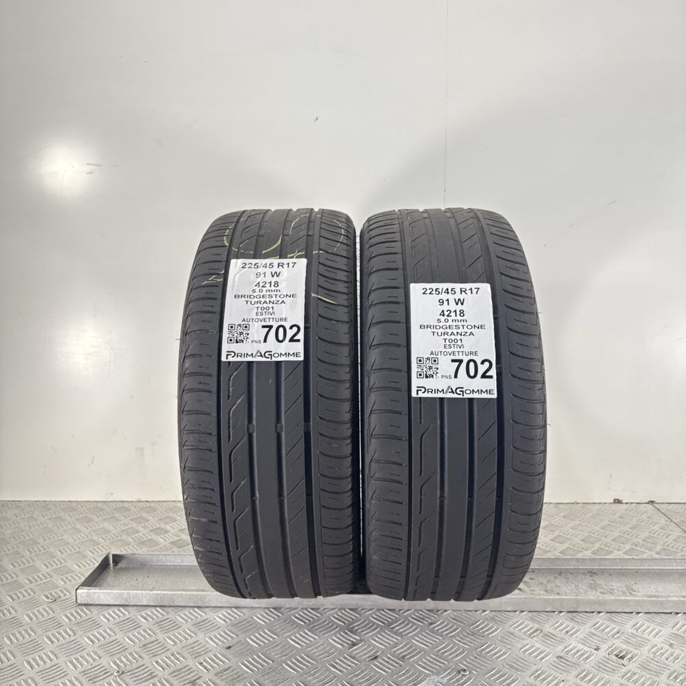 Pneumatici Usati 225 45 R17 91W Bridgestone Turanza T001 71% Estive