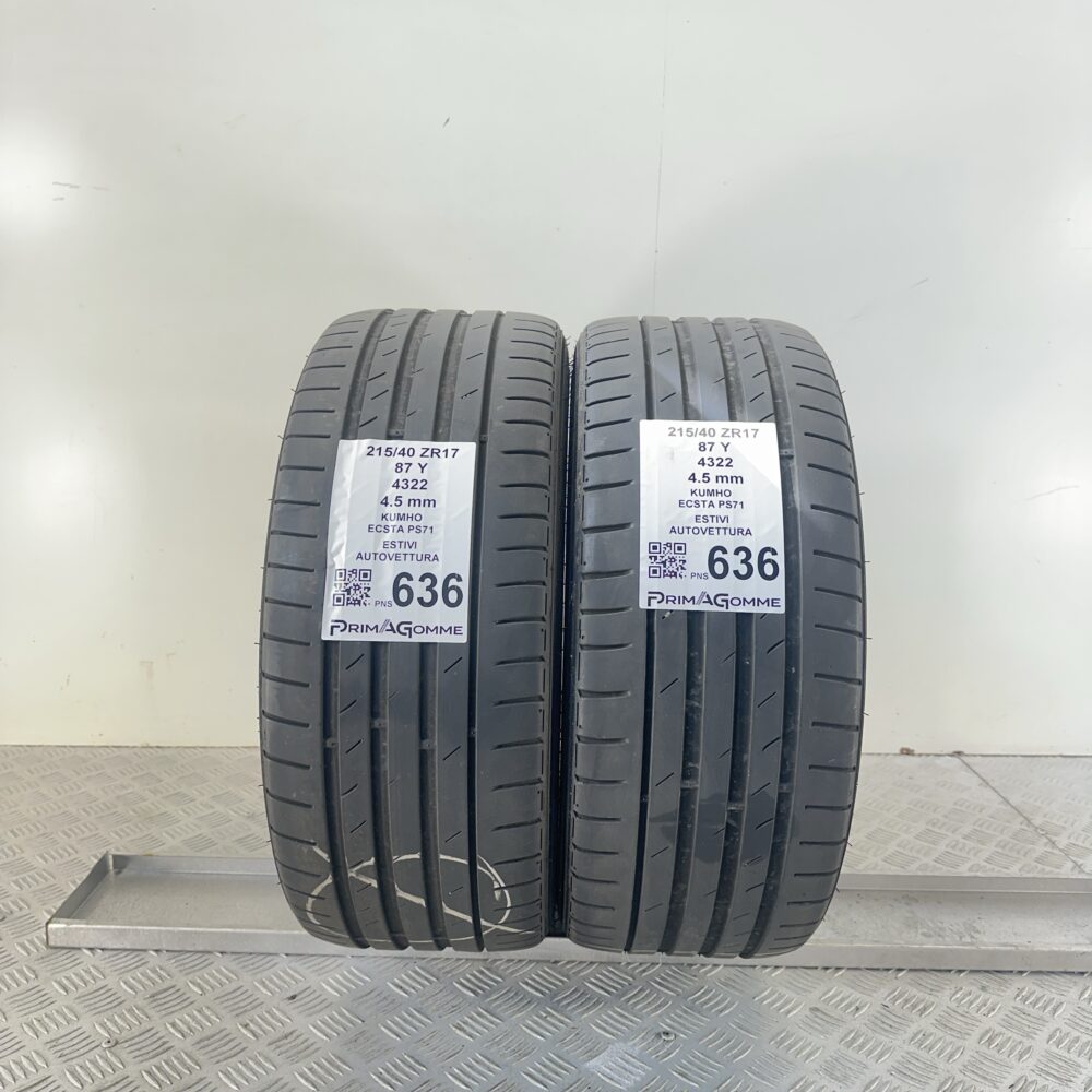Pneumatici Usati 215 40 ZR17 87Y Kumho Ecsta PS71 Estive
