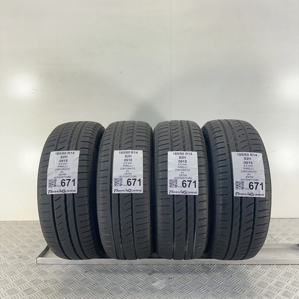 Pneumatici Usati 185 60 R14 82H Pirelli Cinturato P1 78% Estive