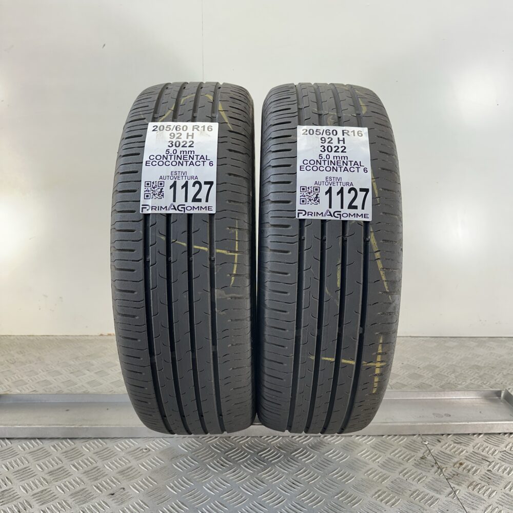 Gomme Usate 205 60 R16 92H Continental Ecocontact 6 71% Estive