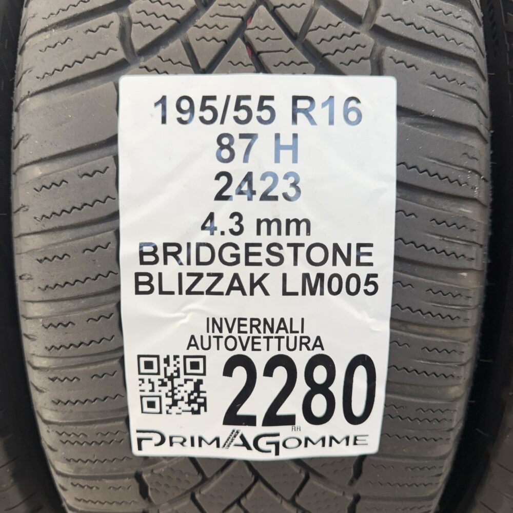 Gomme Usate 195 55 R16 87H Bridgestone Blizzak LM005 Invernali - immagine 3