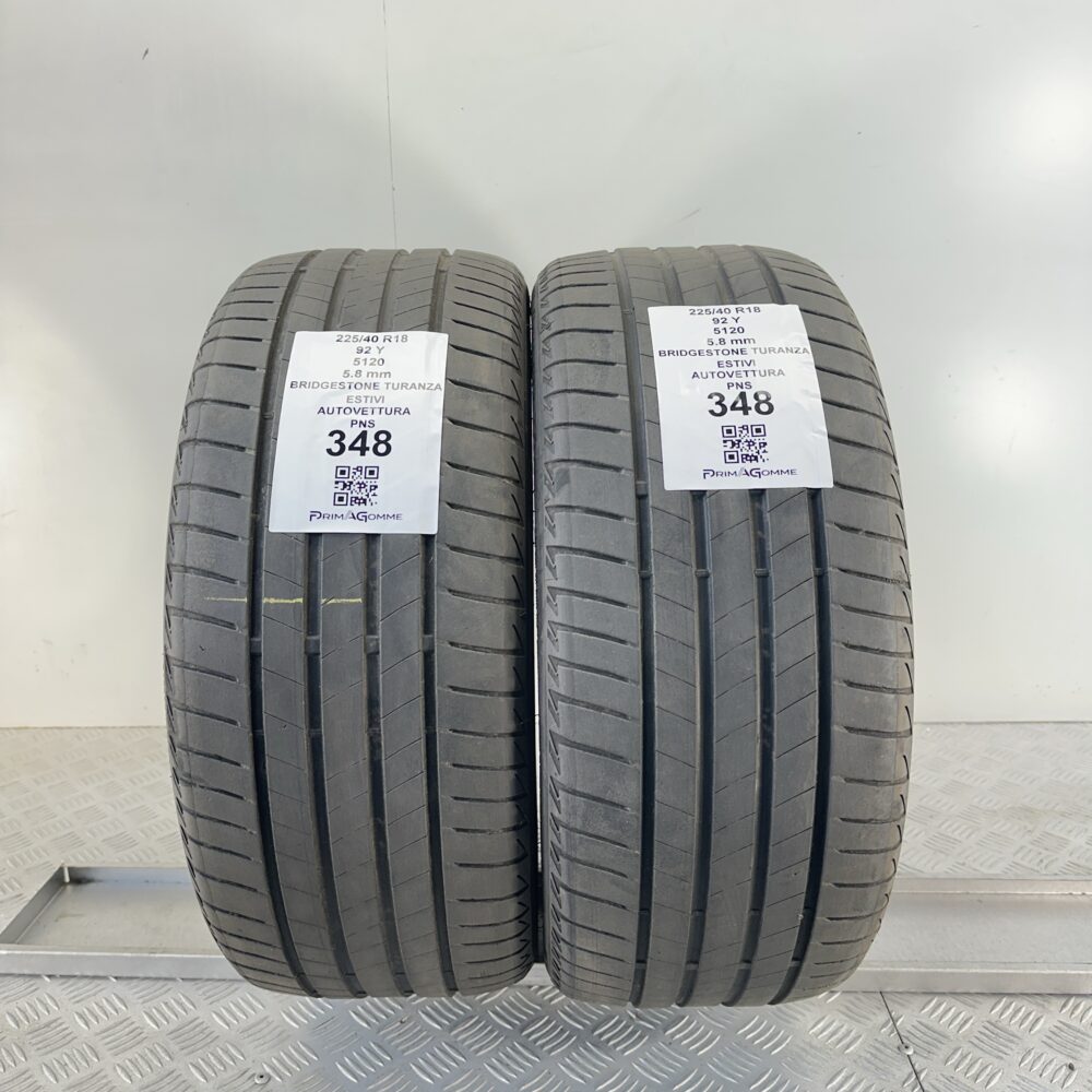 Pneumatici Usati 225 40 R18 92Y Bridgestone Turanza 83% Estive