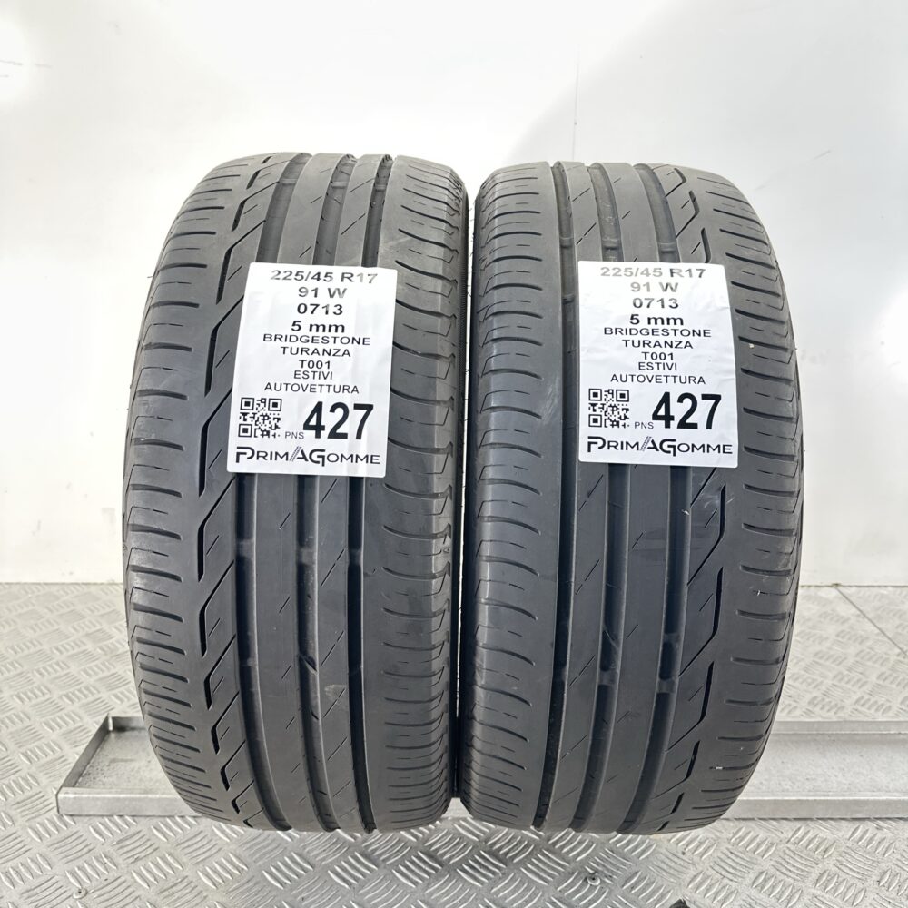 Pneumatici Usati 225 45 R17 91W Bridgestone Turanza T001 71% Estive