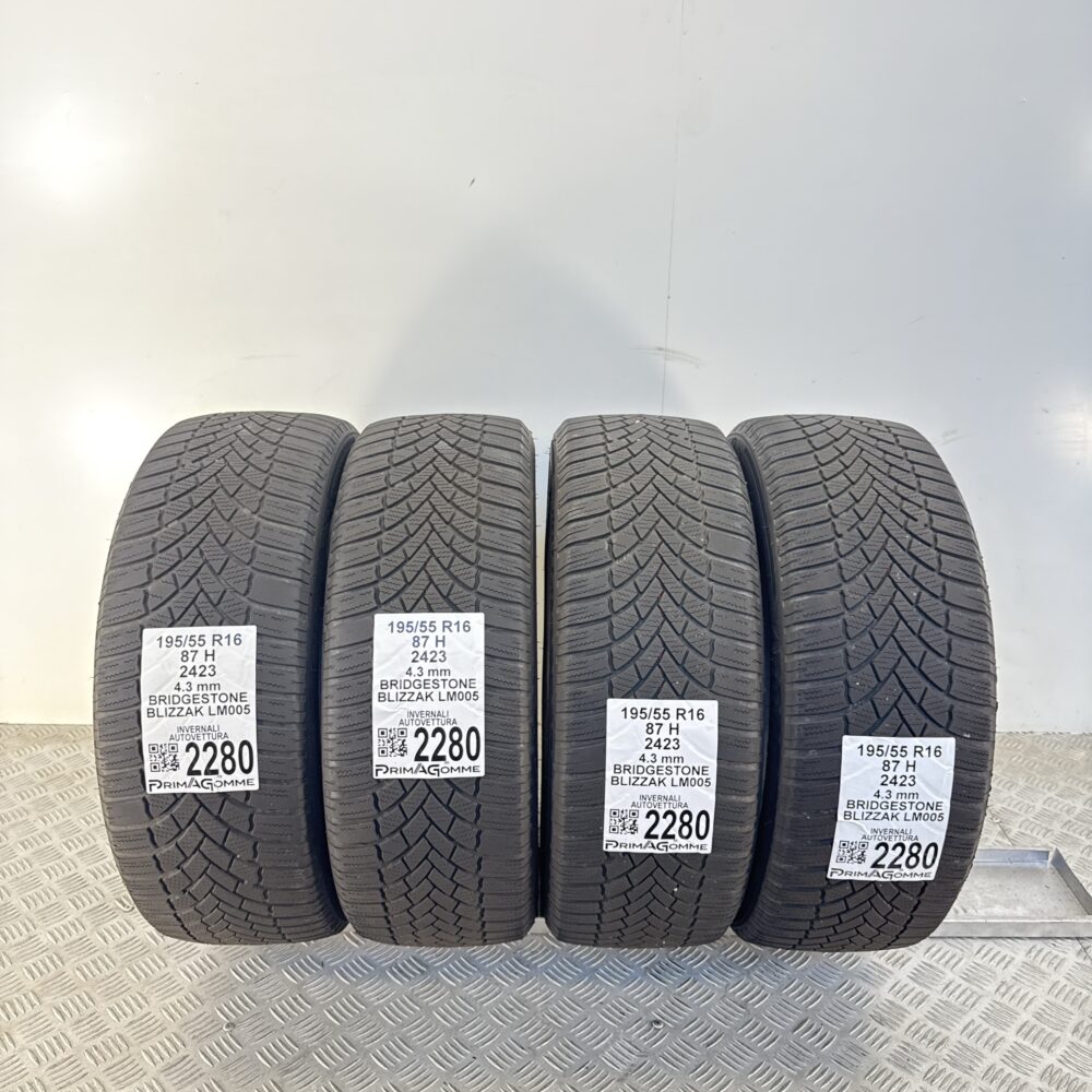 Gomme Usate 195 55 R16 87H Bridgestone Blizzak LM005 Invernali