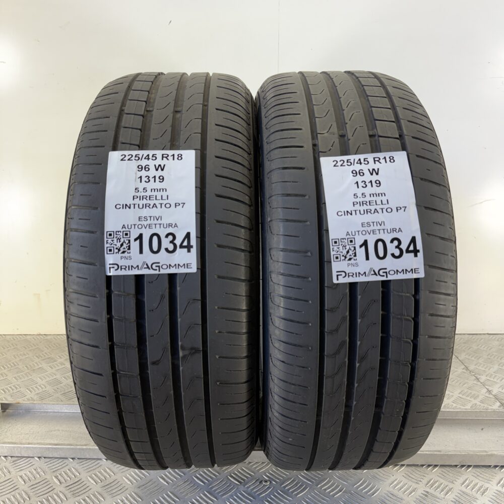 Gomme Usate 225 45 R18 96W Pirelli Cinturato P7 78% Estive