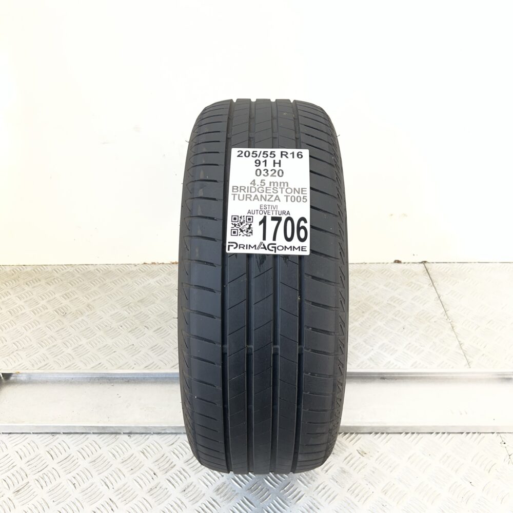 Pneumatico Usato 205 55 R16 91H Bridgestone Turanza T005 Estivo