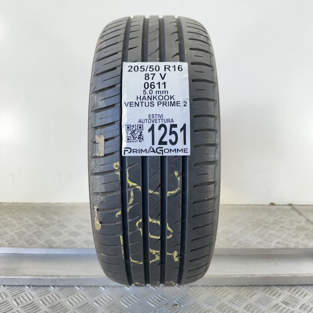 Pneumatico Usato 205 50 R16 87V Hankook Ventus Prime 2 71% Estivo
