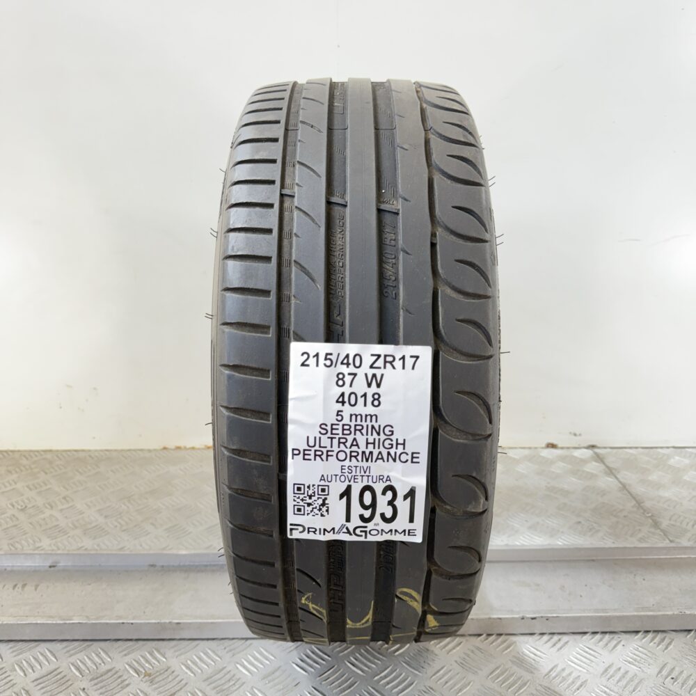 Pneumatico Usato 215 40 ZR17 87W Sebring Ultra High Performance 71% Estivo
