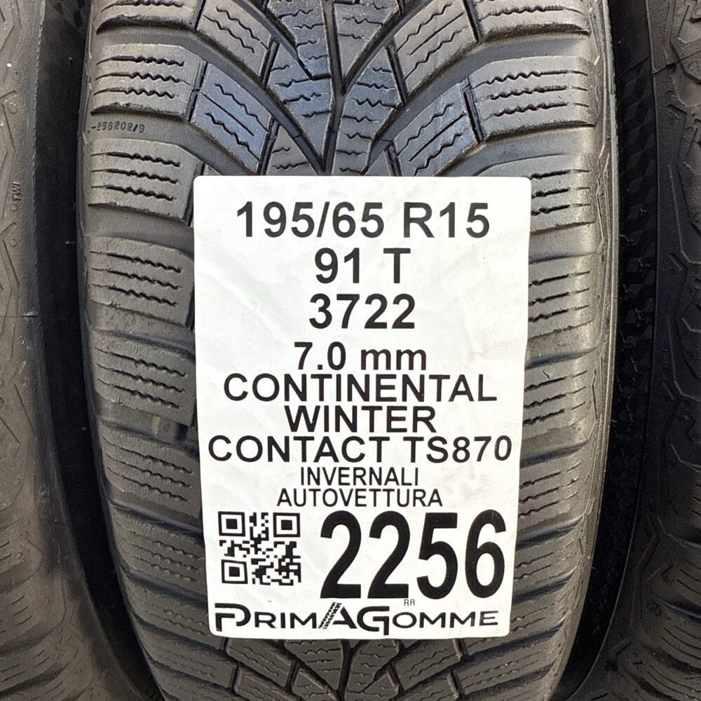 Gomme Usate 195 65 R15 91T Continental Winter Contact TS870 100% Invernali - immagine 3