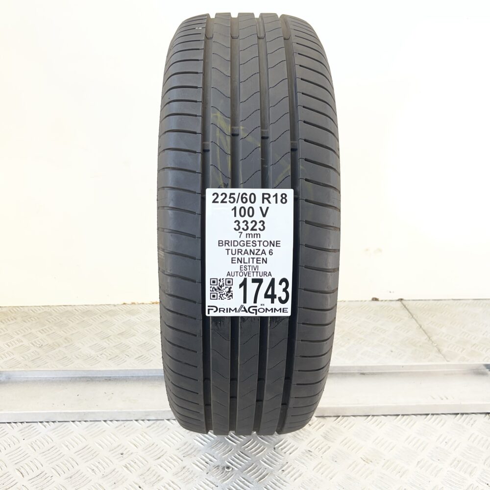 Pneumatico Usato 225 60 R18 100V BRIDGESTONE Turanza 6 Enliten 100% Estivo