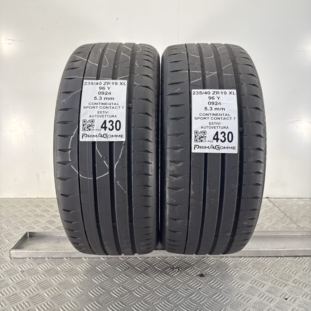 Pneumatici Usati 235 40 ZR19 XL 96Y Continental Sport Contact 7 78% Estive