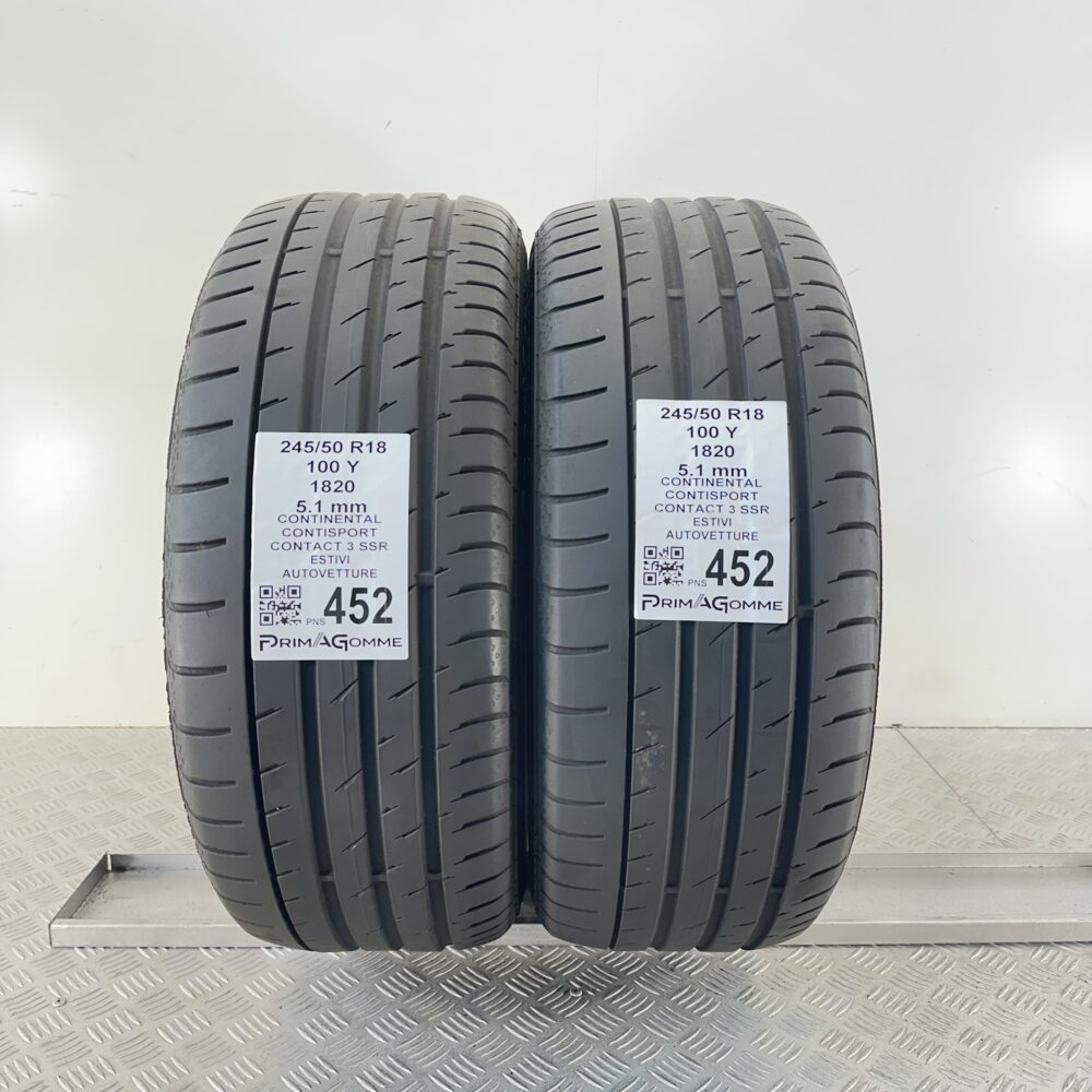 Pneumatici Usati 245 50 R18 100Y Continental ContiSport Contact 3 SSR 73% Estive