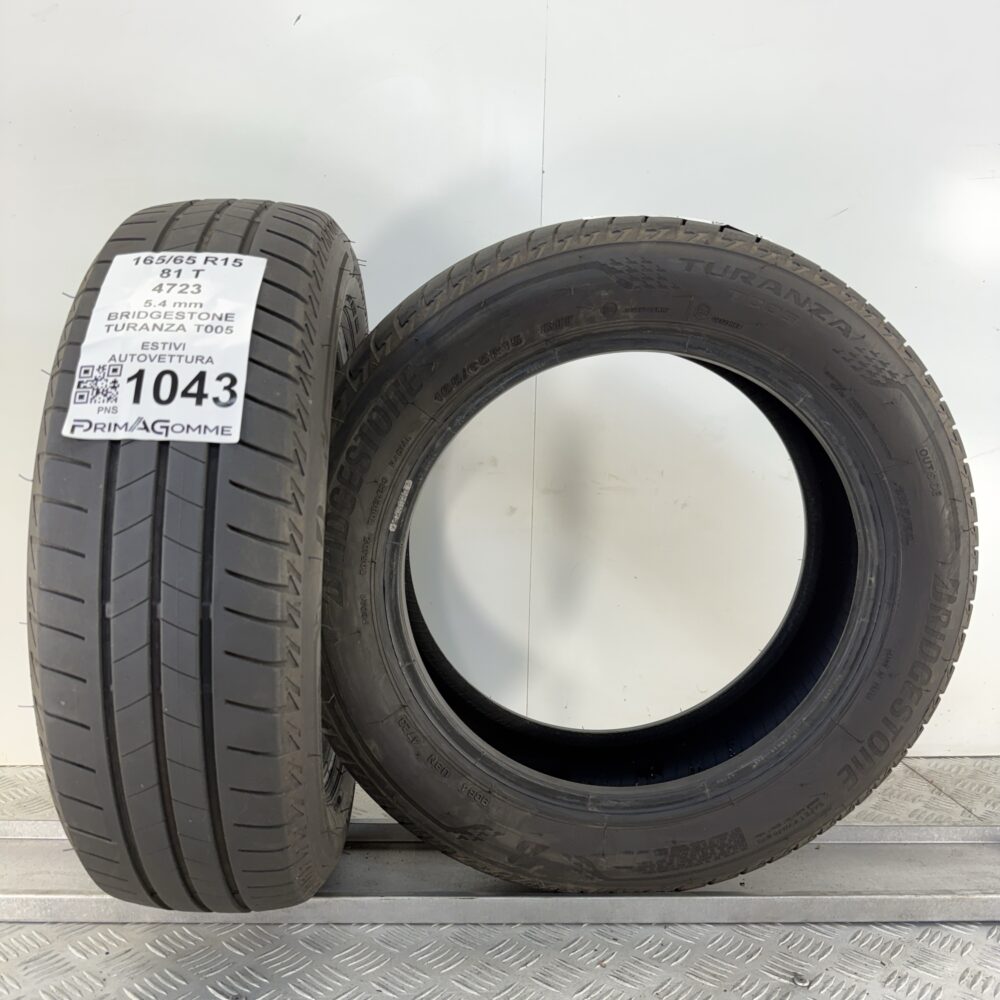 Gomme Usate 165 65 R15 81T Bridgestone Turanza T005 78% Estive - immagine 5