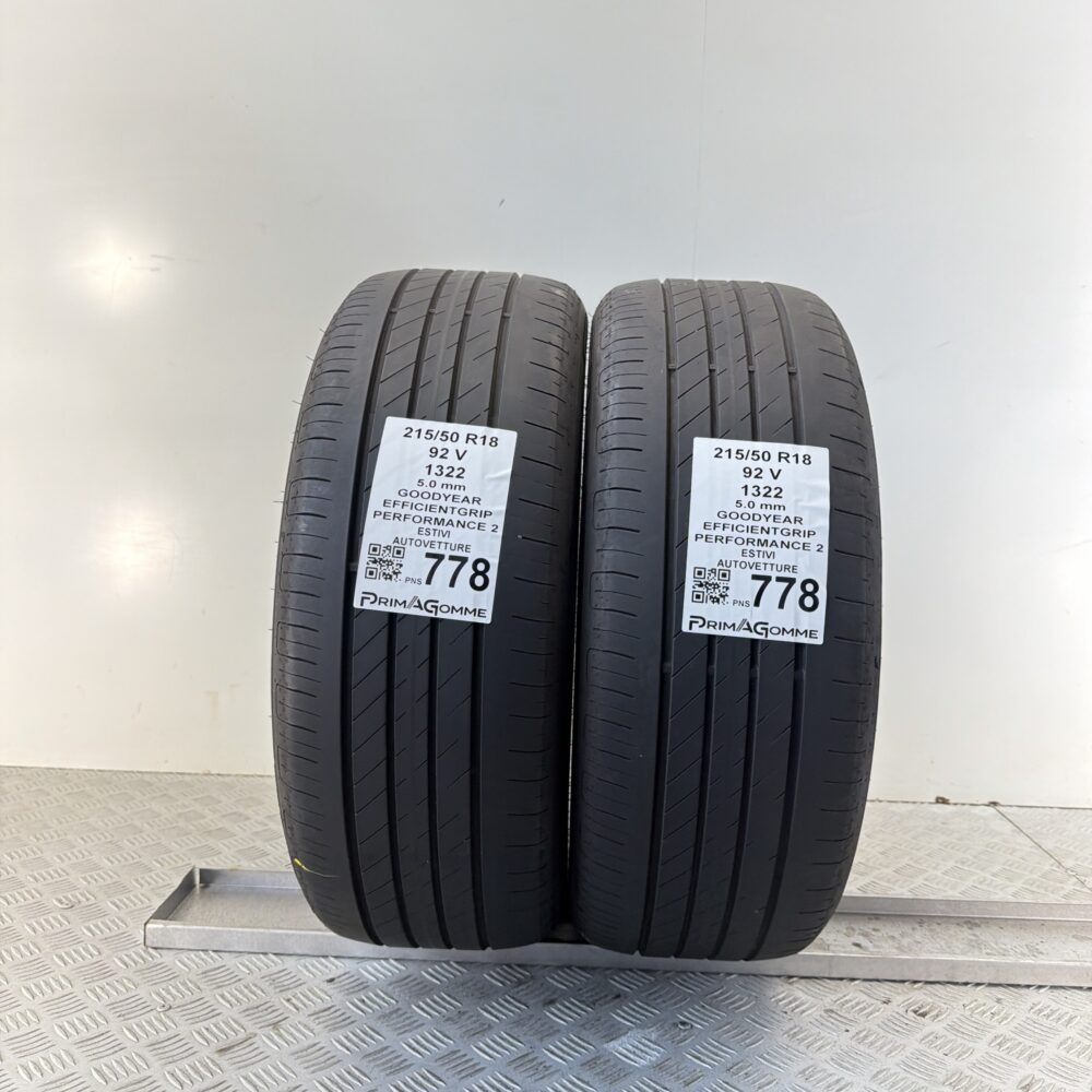 Pneumatici Usati 215 50 R18 92V Goodyear EfficientGrip Performance 2 71% Estive