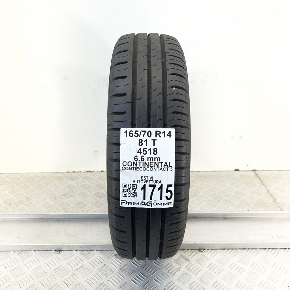 Pneumatico Usato 165 70 R14 81T Continental ContiEcoContact 5 94% Estivo