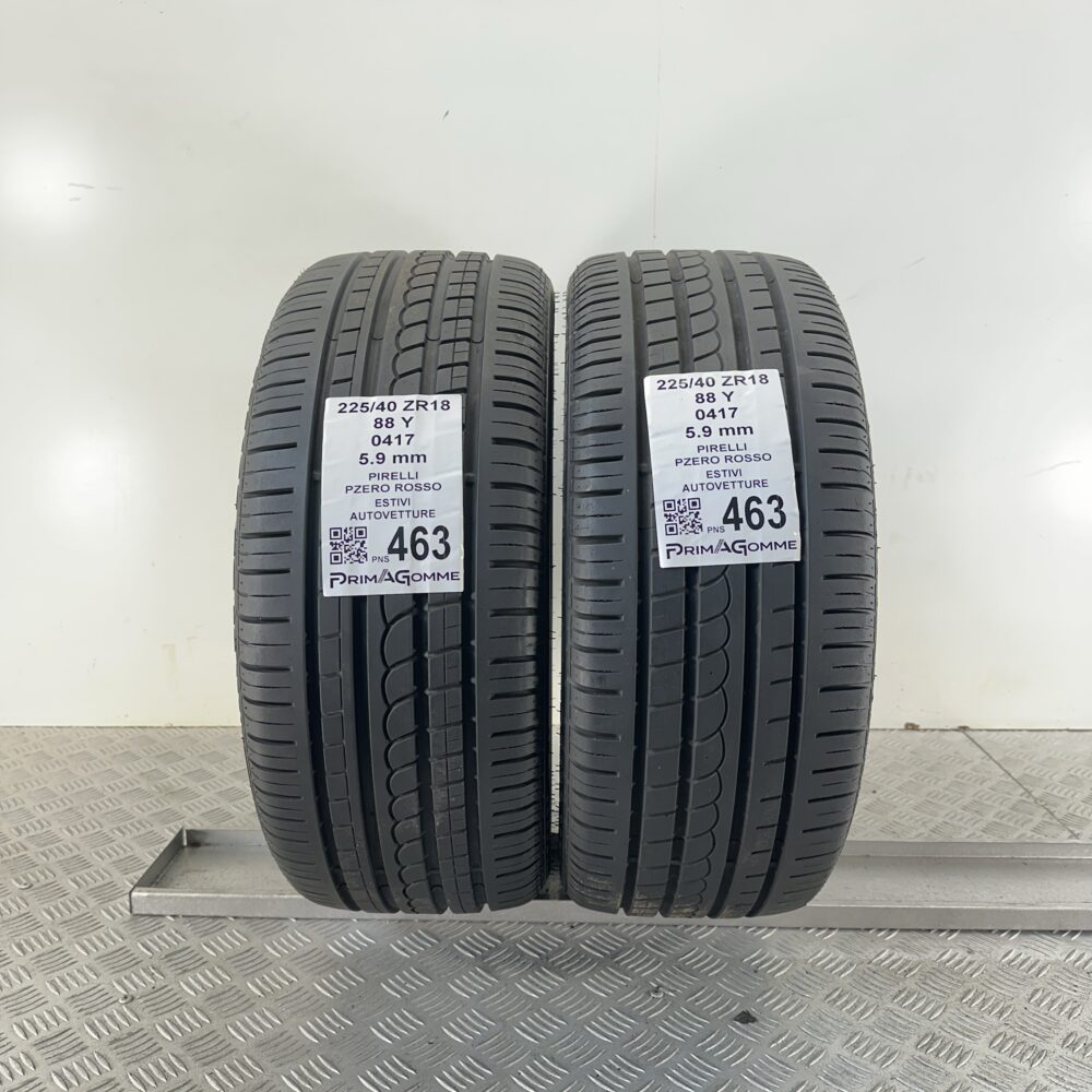 Pneumatici Usati 225 40 ZR18 88Y Pirelli PZero Rosso 88% Estive