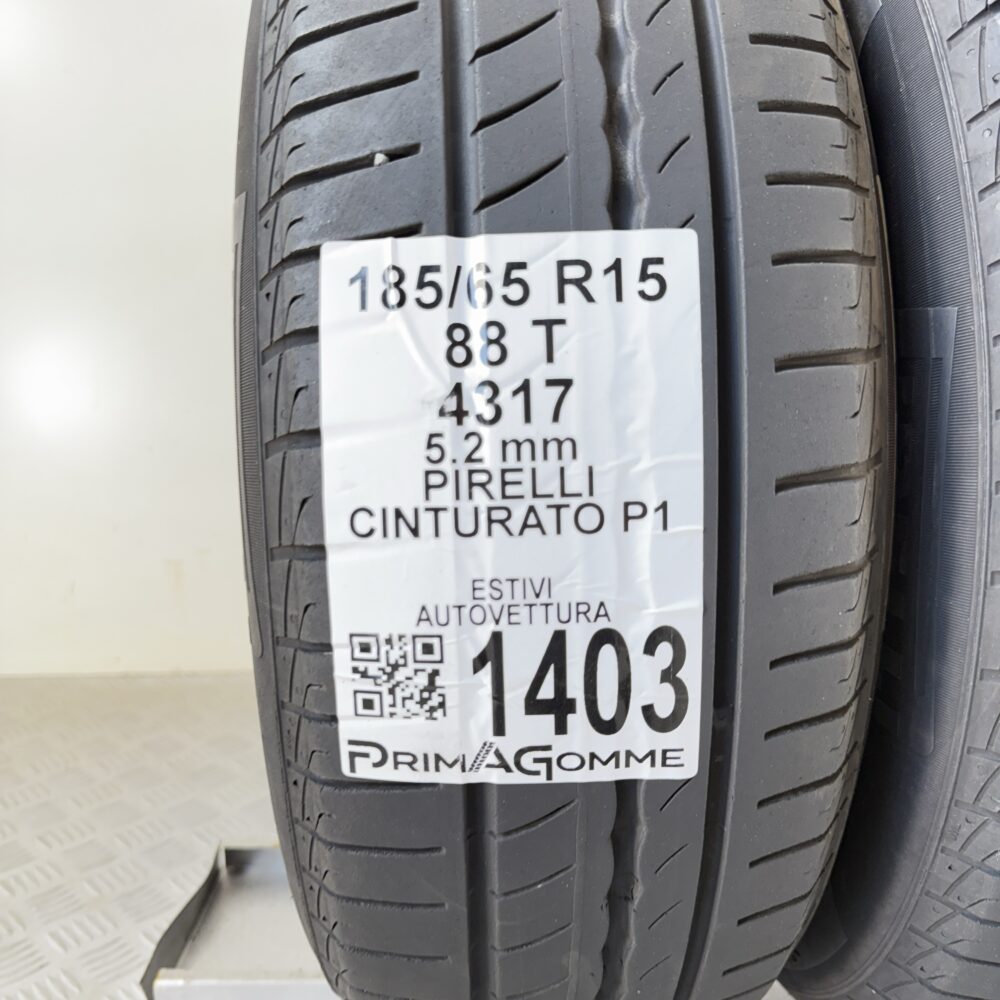Gomme Usate 185 65 R15 88T Pirelli Cinturato P1 74% Estive - immagine 3