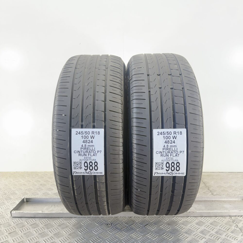 Pneumatici Usati 245 50 R18 100W Pirelli Cinturato P7 RunFlat Estive