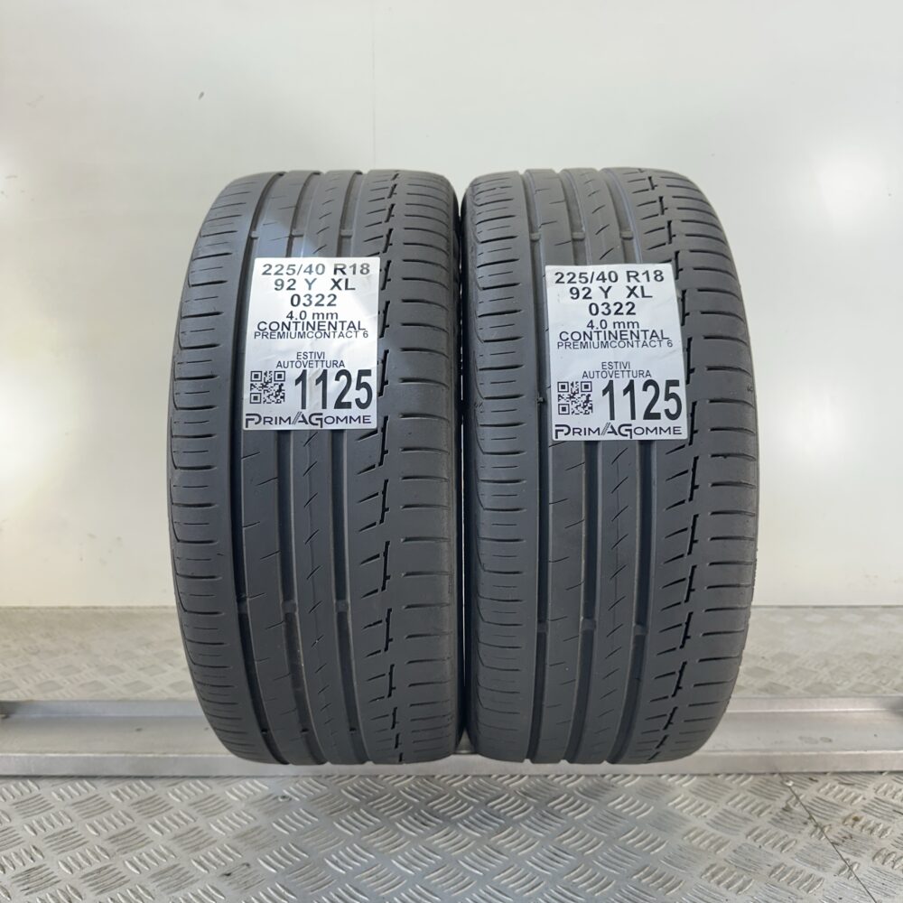 Gomme Usate 225 40 R18 XL 92Y Continental PremiumContact 6 Estive