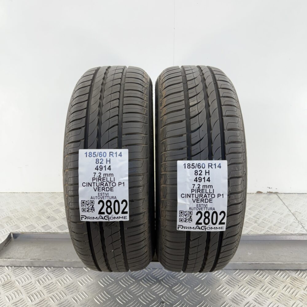 Gomme Usate 185 60 R14 82H Pirelli Cinturato P1 Verde 100% Estive