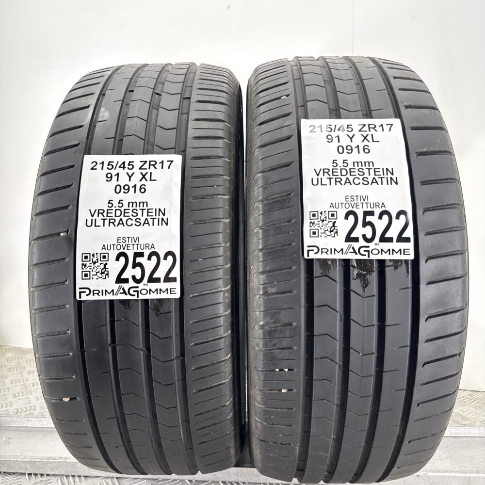 Gomme Usate 215 45 ZR17 XL 91Y Vredestein Ultracsatin 79% Estive