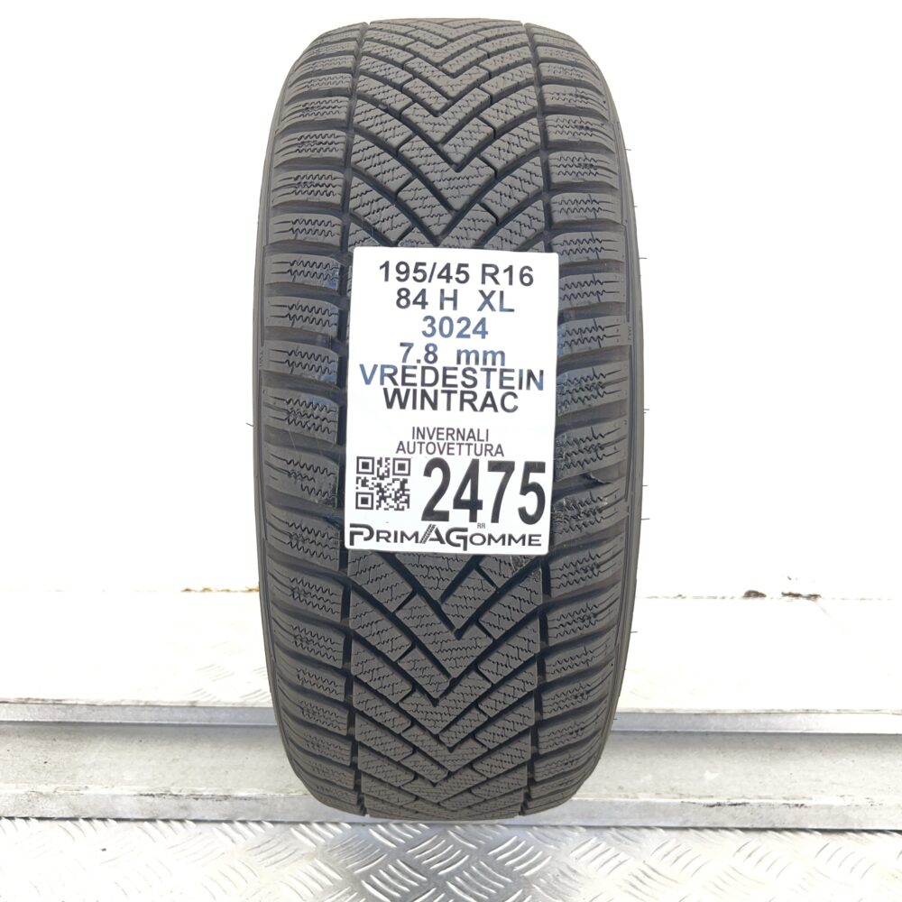 Gomma Usata 195 45 R16 XL 84H Vredestein Wintrac 98% Invernale