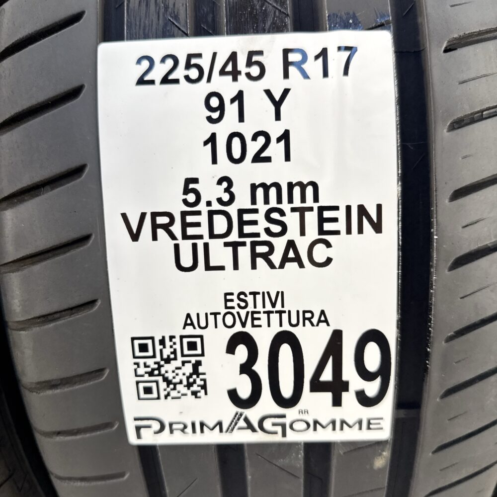 Gomme Usate 225 45 R17 91Y Vredestein Ultrac 76% Estive - immagine 3