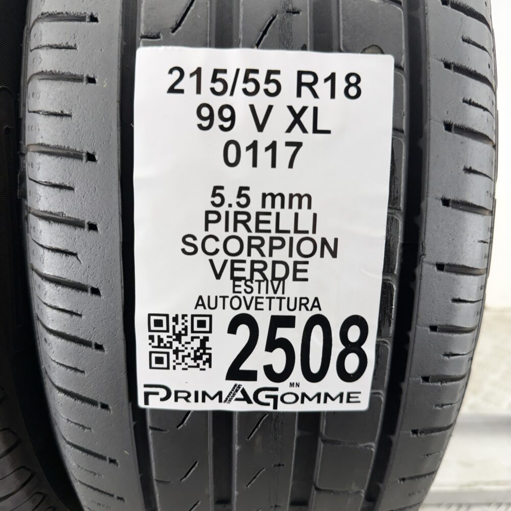 Gomme Usate 215 55 R18 XL 99V Pirelli Scorpion Verde 79% Estive - immagine 3
