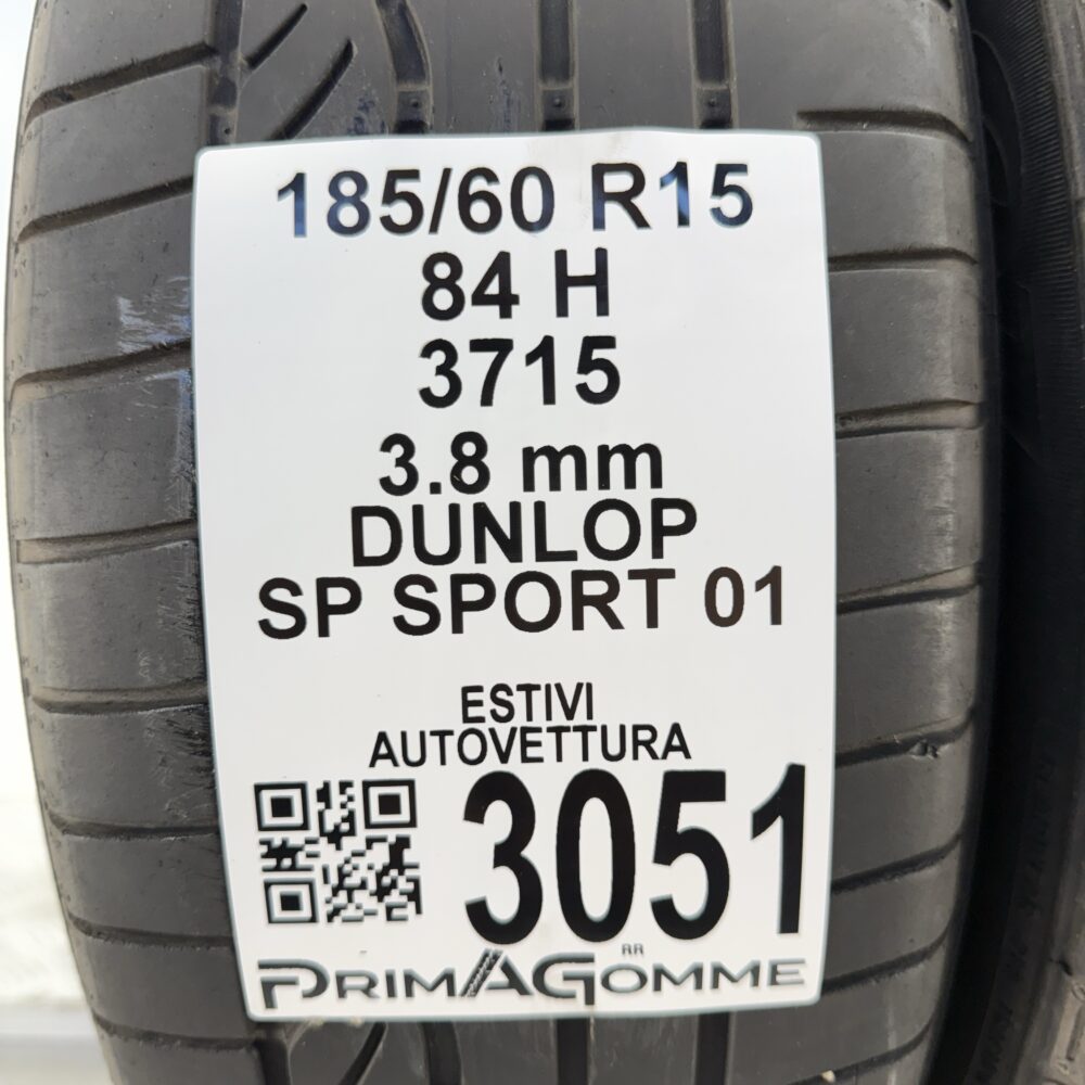 Gomme Usate 185 60 R15 84H Dunlop SP Sport 01 Estive - immagine 3