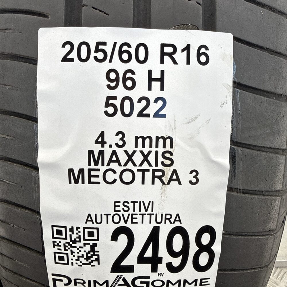 Gomme Usate 205 60 R16 96H Maxxis Mecotra 3 Estive - immagine 3