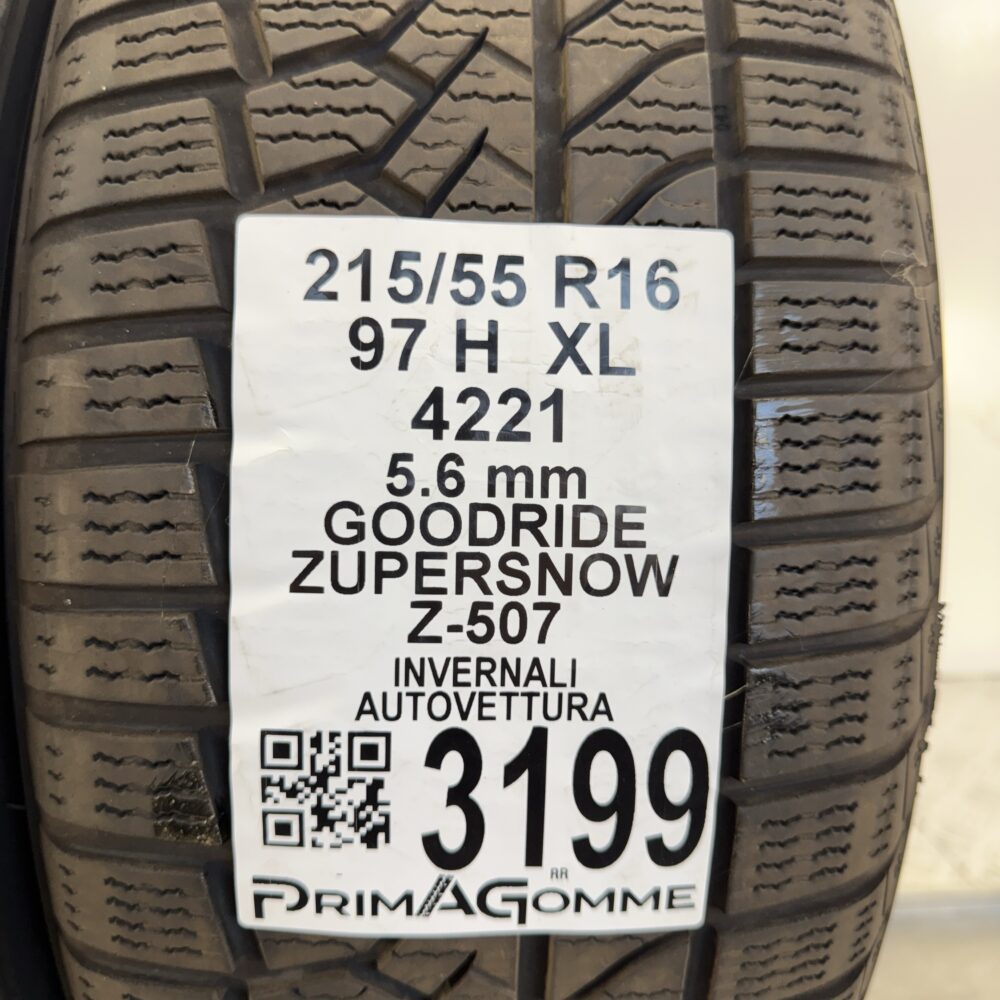 Gomme Usate 215 55 R16 XL 97H Goodride Zupersnow Z-507 80% Invernali - immagine 3