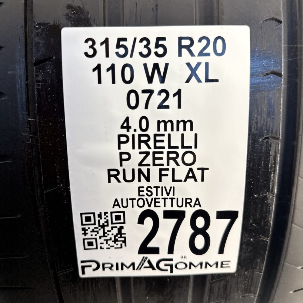 Gomme Usate 315 35 R20 XL 110W Pirelli P Zero RunFlat Estive - immagine 3