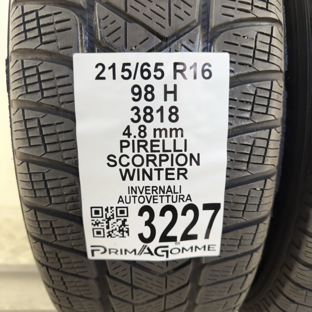 Gomme Usate 215 65 R16 98H Pirelli Scorpion Winter Invernali - immagine 3