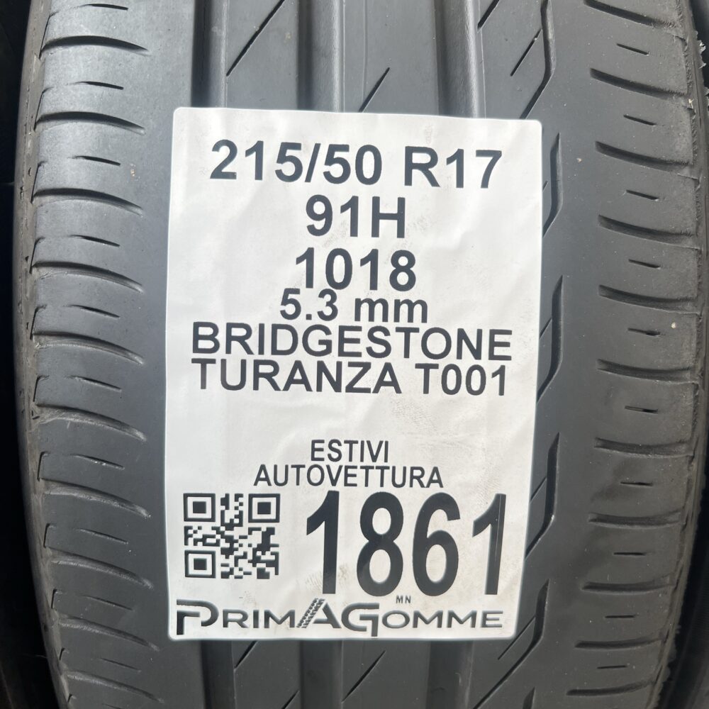 Pneumatici Usati 215 50 R17 91H Bridgestone Turanza T001 76% Estive - immagine 3