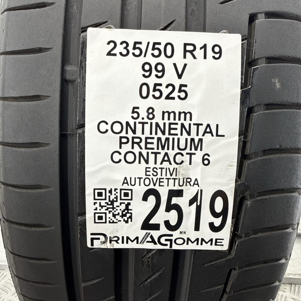 Gomma Usata 235 50 R19 99V Continental Premium Contact 6 83% Estivo - immagine 3