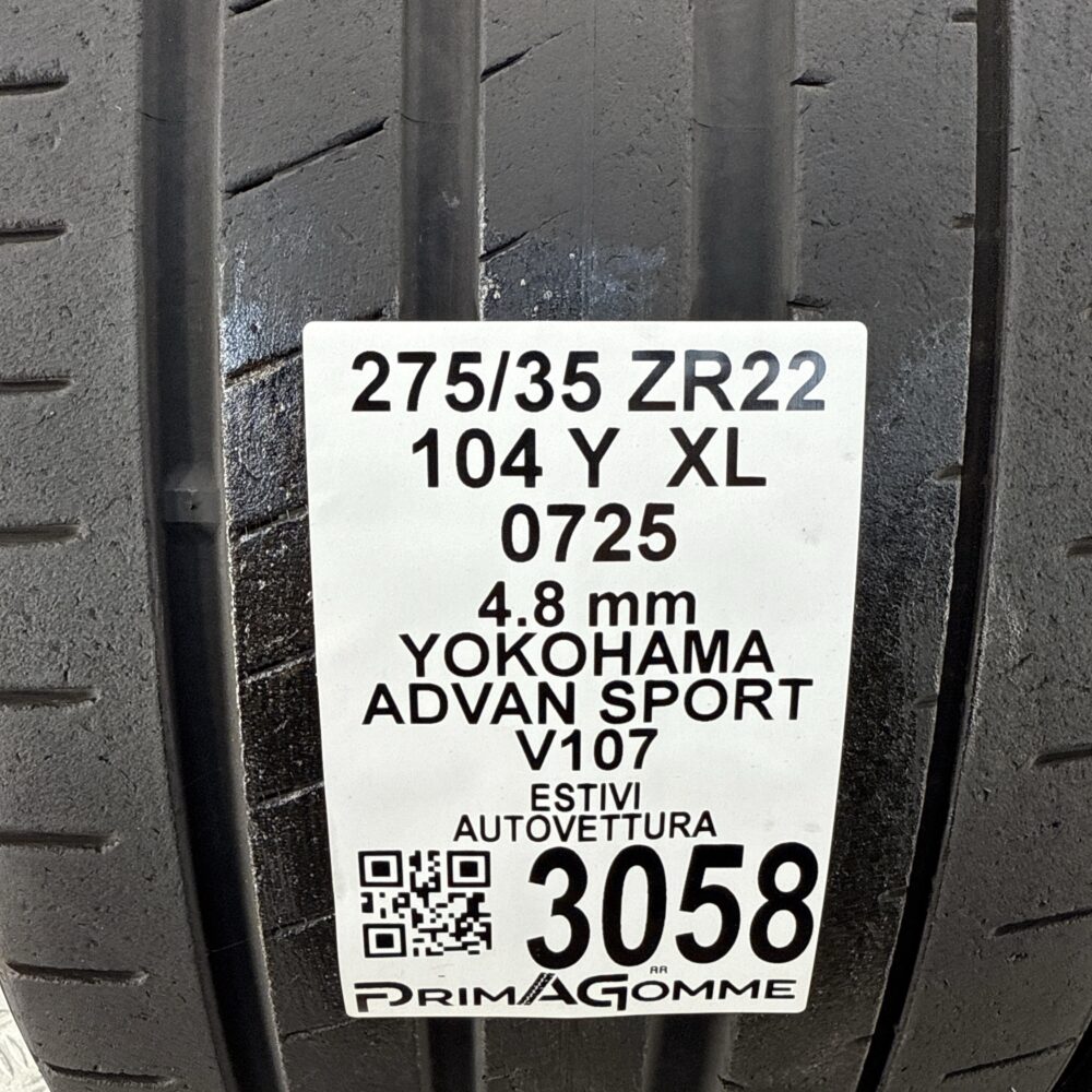 Gomme Usate 275 35 ZR22 XL 104Y Yokohama Advan Sport V107 Estive - immagine 3
