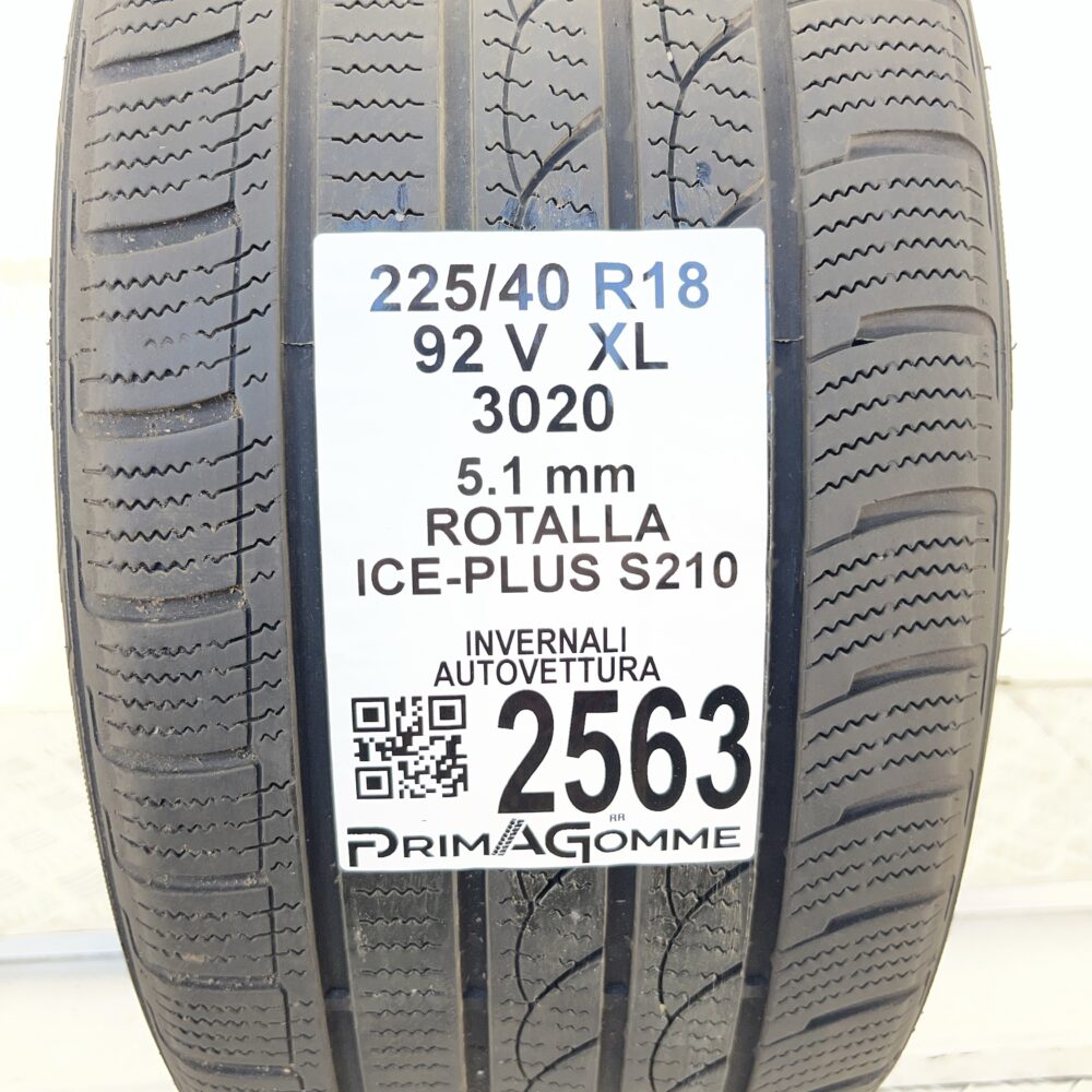 Gomma Usata 225 40 R18 XL 92V Rotalla Ice-Plus S210 Invernale - immagine 3