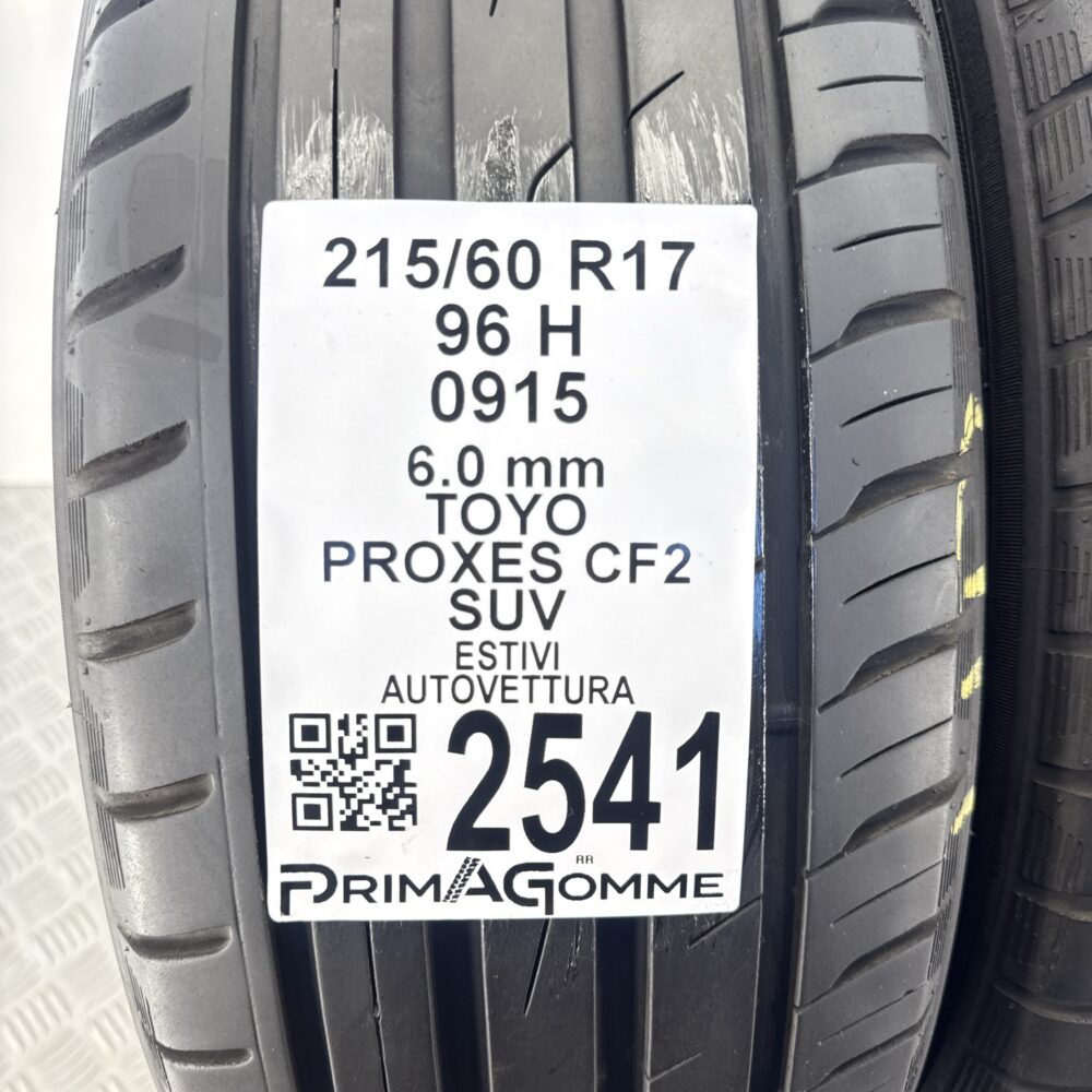 Gomme Usate 215 60 R17 96H Toyo Proxes CF2 SUV 86% Estive - immagine 3