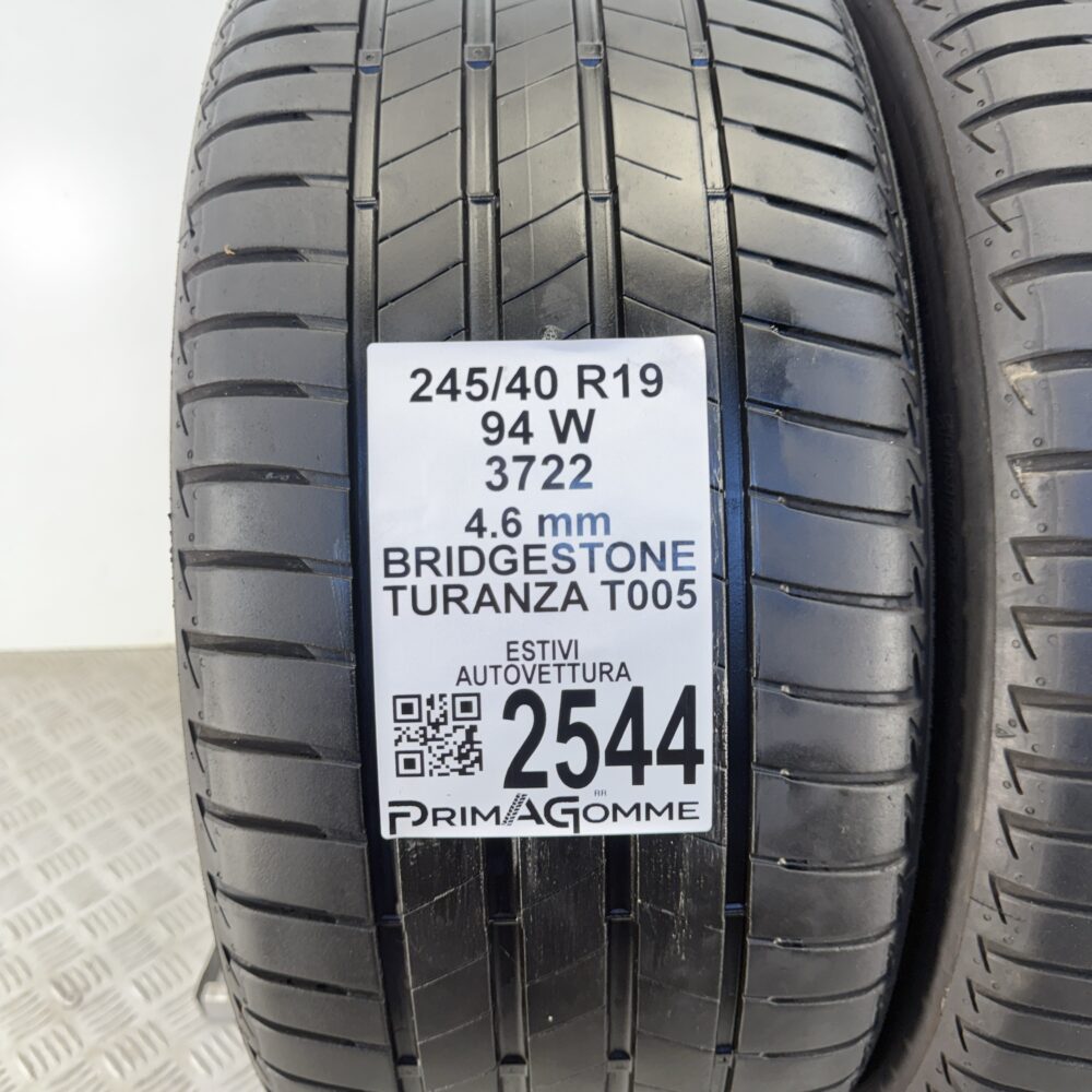 Gomme Usate 245 40 R19 94W Bridgestone Turanza T005 Estive - immagine 3