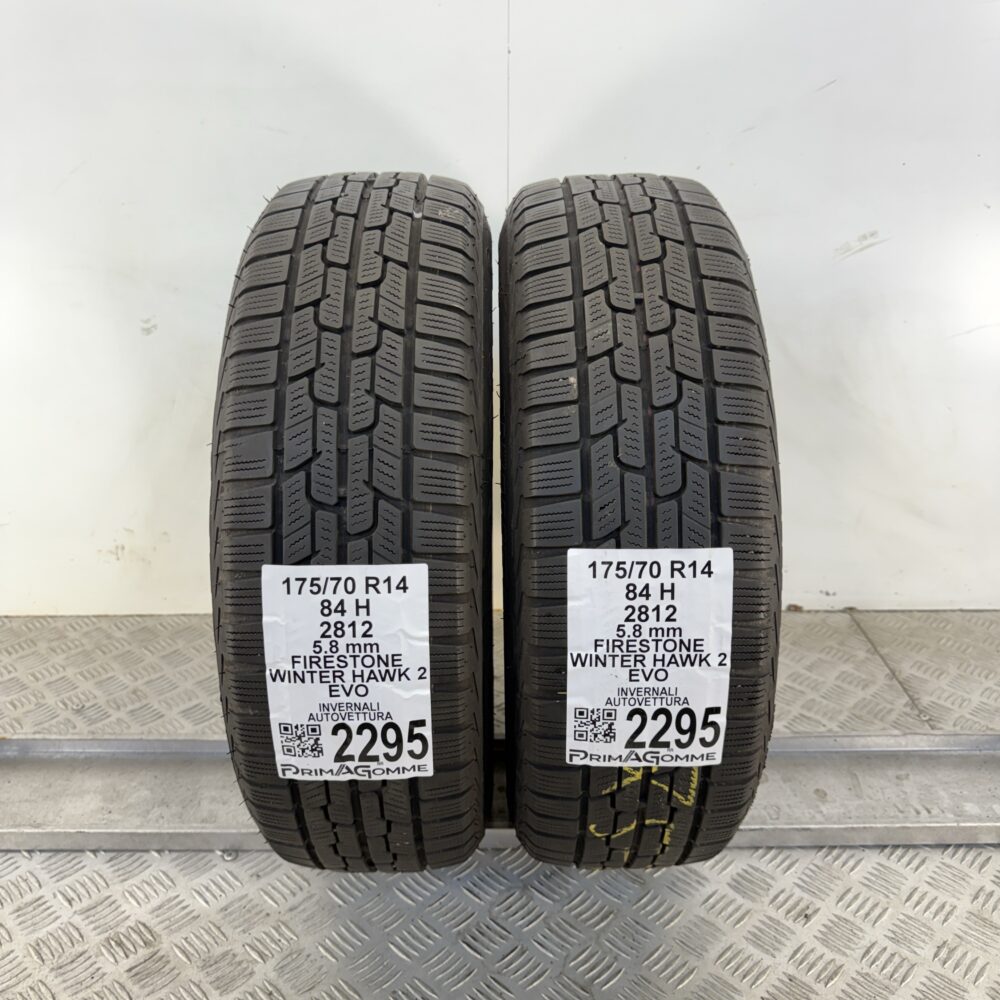 Gomme Usate 175 70 R14 84H Firestone Winter Hawk 2 EVO 73% Invernali