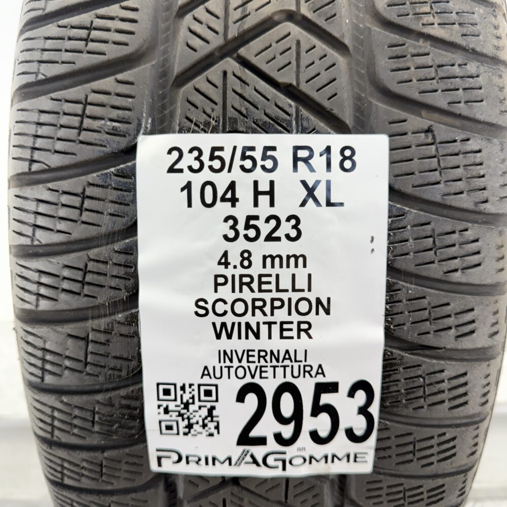 Gomma Usata 235 55 R18 XL 104H Pirelli Scorpion Winter Invernale - immagine 3