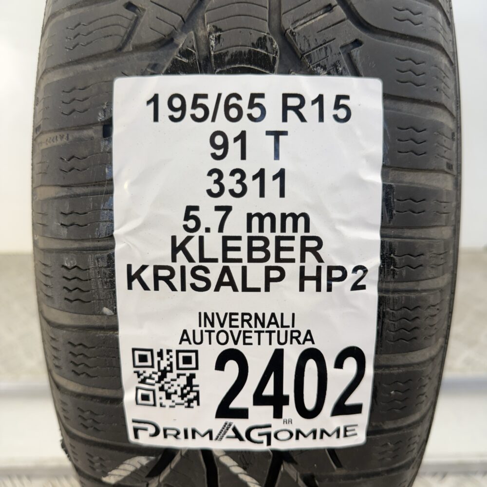 Gomma Usata 195 65 R15 91T Kleber Krisalp HP2 71% Invernale - immagine 3