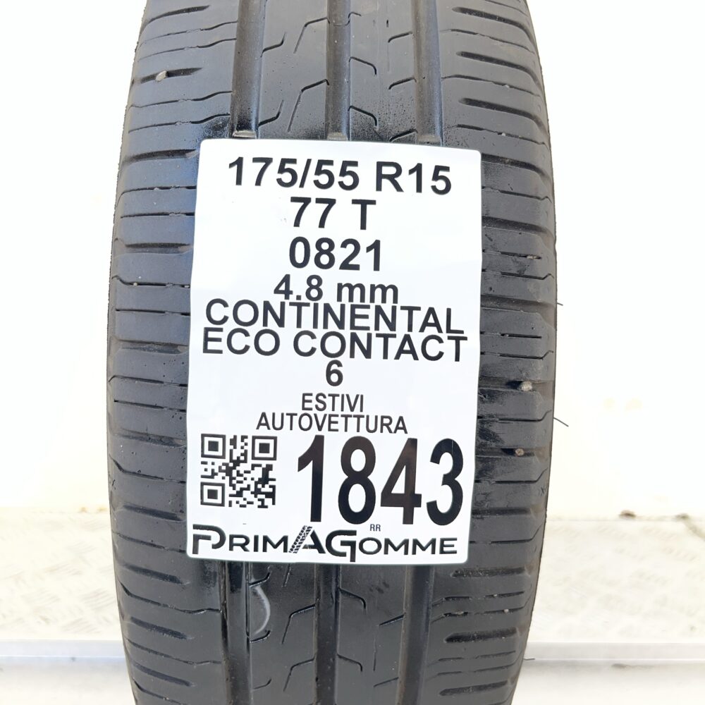 Pneumatico Usato 175 55 R15 77T CONTINENTAL Eco Contact 6 Estivo - immagine 3