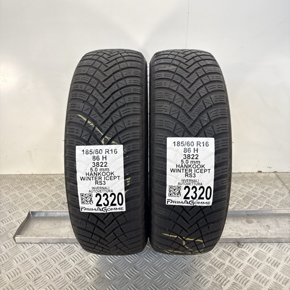 Gomme Usate 185 60 R16 86H Hankook Winter Icept RS3 Invernali