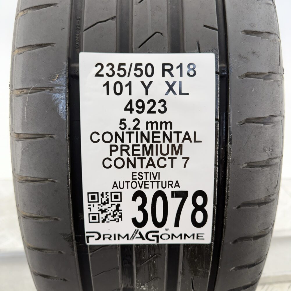 Gomma Usata 235 50 R18 XL 101Y Continental Premium Contact 7 74% Estivo - immagine 3