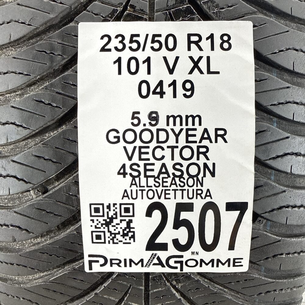 Gomme Usate 235 50 R18 XL 101V GOODYEAR VECTOR 4SEASON 84% 4 Stagioni - immagine 3