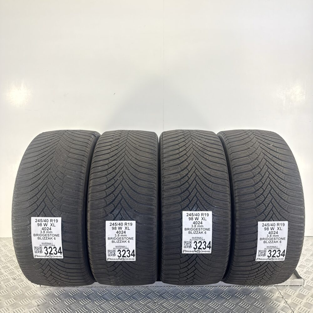 Gomme Usate 245 40 R19 XL 98W Bridgestone Blizzak 6 Invernali