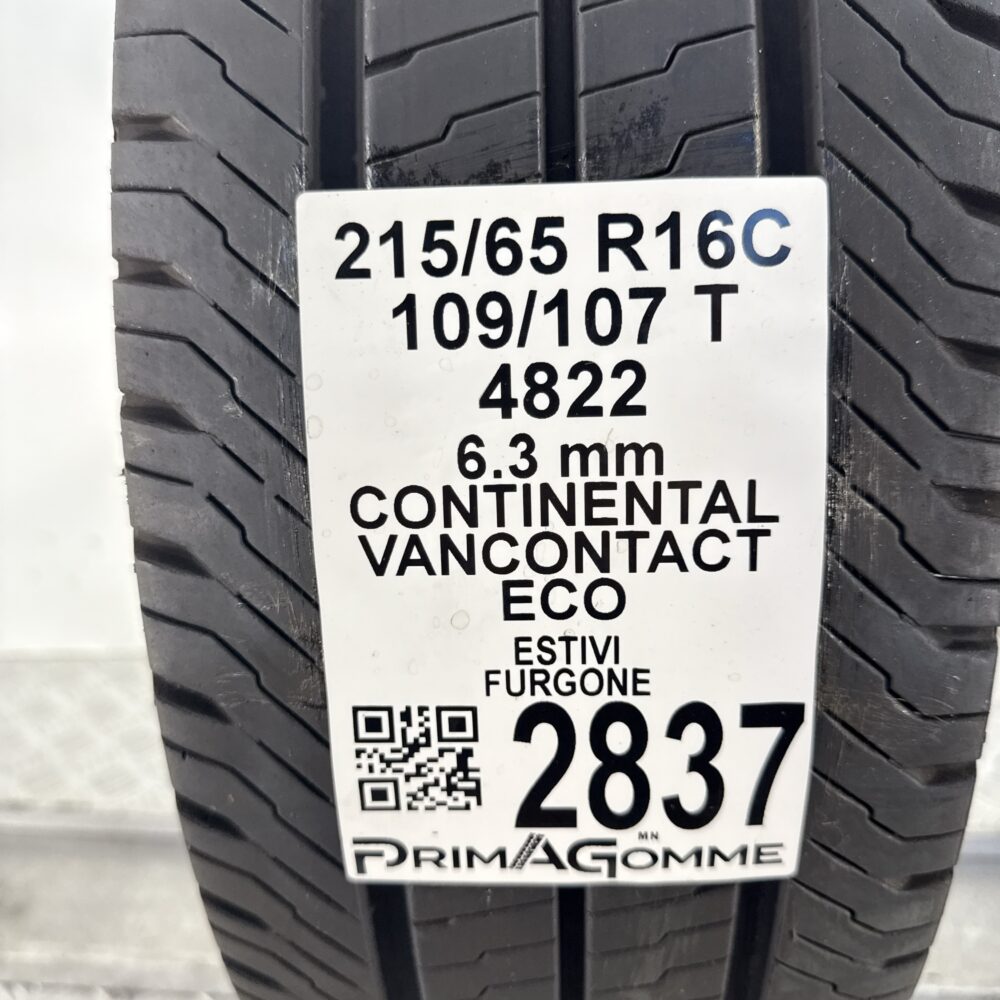Gomma Usata 215 65 R16C 109/107T Continental VanContact Eco Estivo - immagine 3