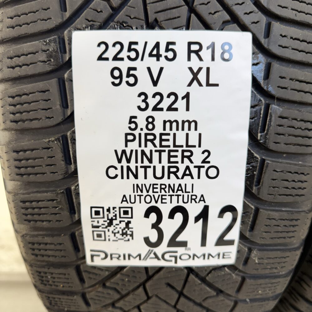 Gomme Usate 225 45 R18 XL 95V Pirelli Winter 2 Cinturato 83% Invernali - immagine 3